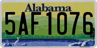 AL license plate 5AF1076