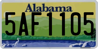 AL license plate 5AF1105