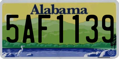 AL license plate 5AF1139