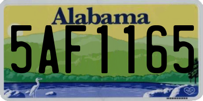 AL license plate 5AF1165