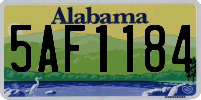 AL license plate 5AF1184