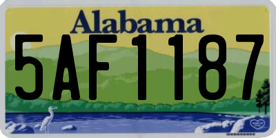 AL license plate 5AF1187