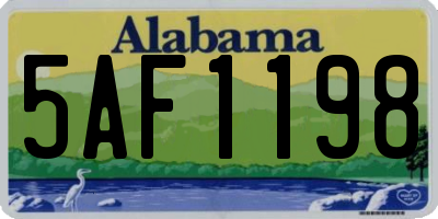 AL license plate 5AF1198