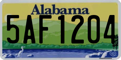 AL license plate 5AF1204
