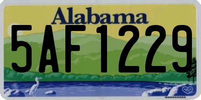 AL license plate 5AF1229