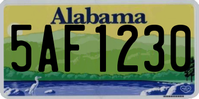 AL license plate 5AF1230
