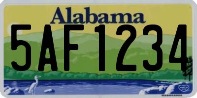 AL license plate 5AF1234