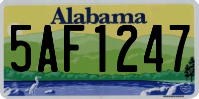 AL license plate 5AF1247