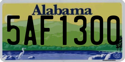 AL license plate 5AF1300
