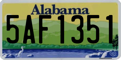 AL license plate 5AF1351