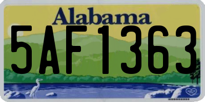 AL license plate 5AF1363