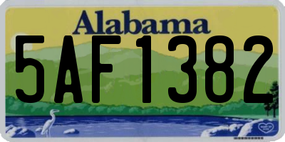 AL license plate 5AF1382