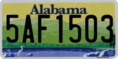 AL license plate 5AF1503