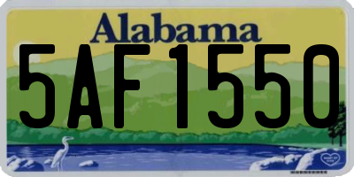 AL license plate 5AF1550