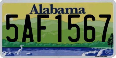 AL license plate 5AF1567