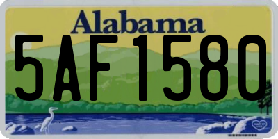 AL license plate 5AF1580