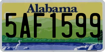 AL license plate 5AF1599
