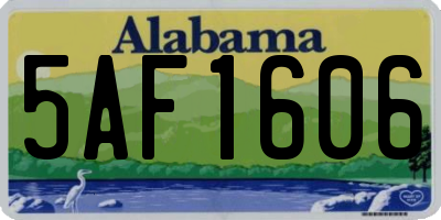 AL license plate 5AF1606
