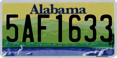 AL license plate 5AF1633