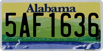 AL license plate 5AF1636