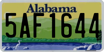 AL license plate 5AF1644