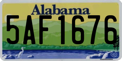 AL license plate 5AF1676