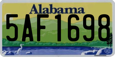 AL license plate 5AF1698
