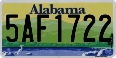 AL license plate 5AF1722