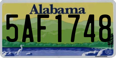 AL license plate 5AF1748