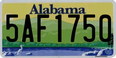 AL license plate 5AF1750