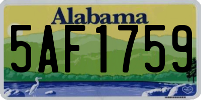 AL license plate 5AF1759
