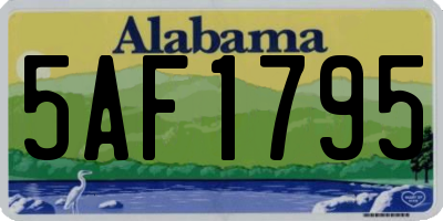AL license plate 5AF1795