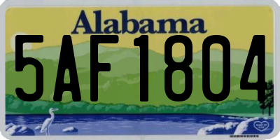 AL license plate 5AF1804