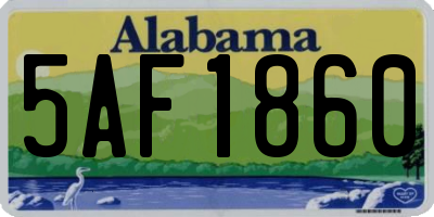 AL license plate 5AF1860