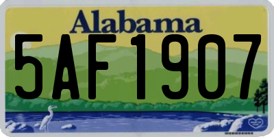 AL license plate 5AF1907