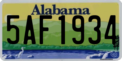 AL license plate 5AF1934