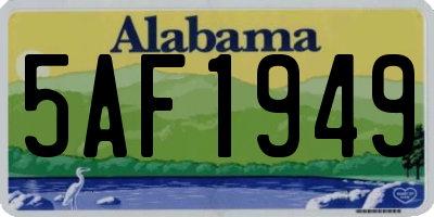 AL license plate 5AF1949