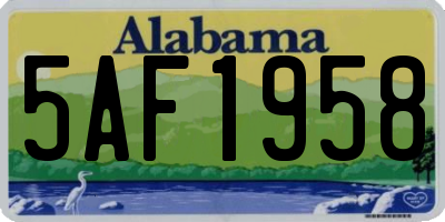 AL license plate 5AF1958