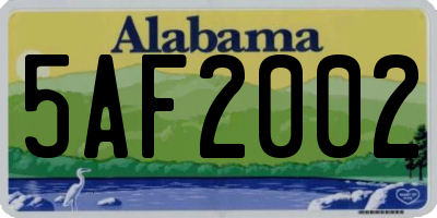 AL license plate 5AF2002