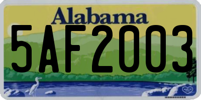 AL license plate 5AF2003
