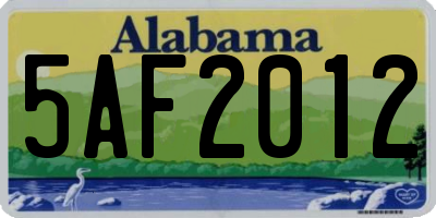 AL license plate 5AF2012
