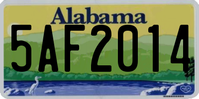 AL license plate 5AF2014