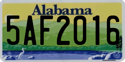 AL license plate 5AF2016