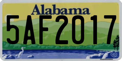 AL license plate 5AF2017