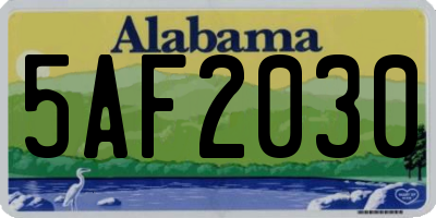 AL license plate 5AF2030