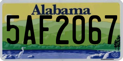 AL license plate 5AF2067
