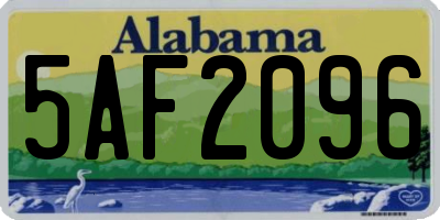 AL license plate 5AF2096
