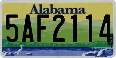 AL license plate 5AF2114