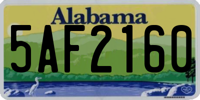 AL license plate 5AF2160