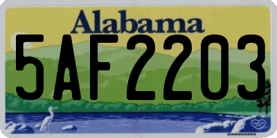 AL license plate 5AF2203